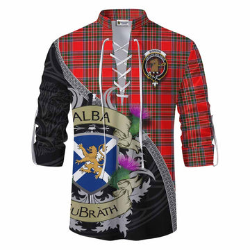 Binning Tartan Family Crest Ghillie Kilt Shirt Lion Rampant Royal Thistle Shield Celtic Inspired Men - Tartan Vibes Clothing