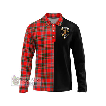 Binning Tartan Long Sleeve Polo Shirt with Family Crest and Half Of Me Style Unisex - Tartan Vibes Clothing