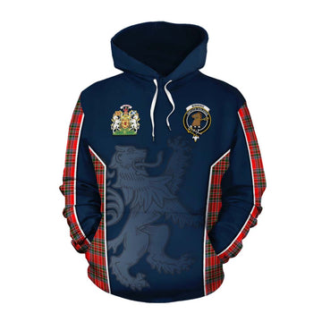 Binning Tartan Cotton Hoodie with Family Crest and Lion Rampant Vibes Sport Style Pullover Hoodie XS - Tartan Vibes Clothing
