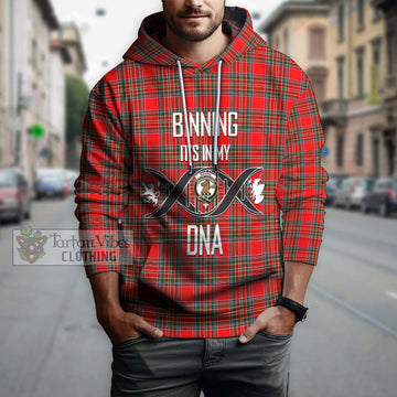 Binning Tartan Hoodie with Family Crest DNA In Me Style Pullover Hoodie - Tartan Vibes Clothing