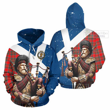 Binning Tartan Hoodie with Family Crest Scottish Bagpiper Vibes Zip Hoodie - Tartan Vibes Clothing