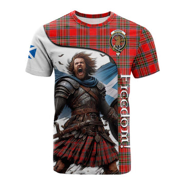 Binning Crest Tartan Cotton T-shirt Inspired by the Freedom of Scottish Warrior Kid's Shirt - Tartan Vibes Clothing