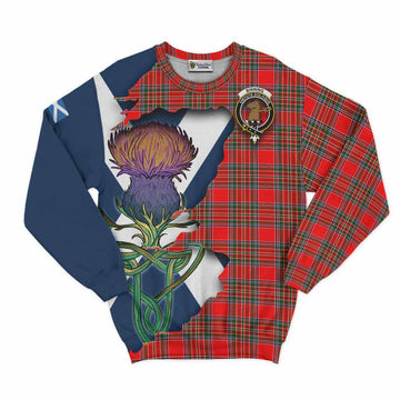 Tartan Vibes Clothing Binning Tartan Family Crest Sweatshirt Scottish Thistle Celtic Inspired