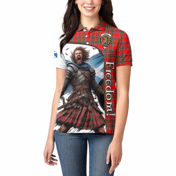 Binning Crest Tartan Women's Polo Shirt Inspired by the Freedom of Scottish Warrior Women - Tartan Vibes Clothing