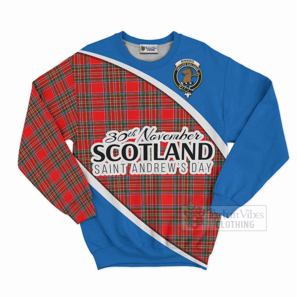 Binning Family Crest Tartan Sweatshirt Celebrate Saint Andrew's Day in Style Unisex - Tartan Vibes Clothing