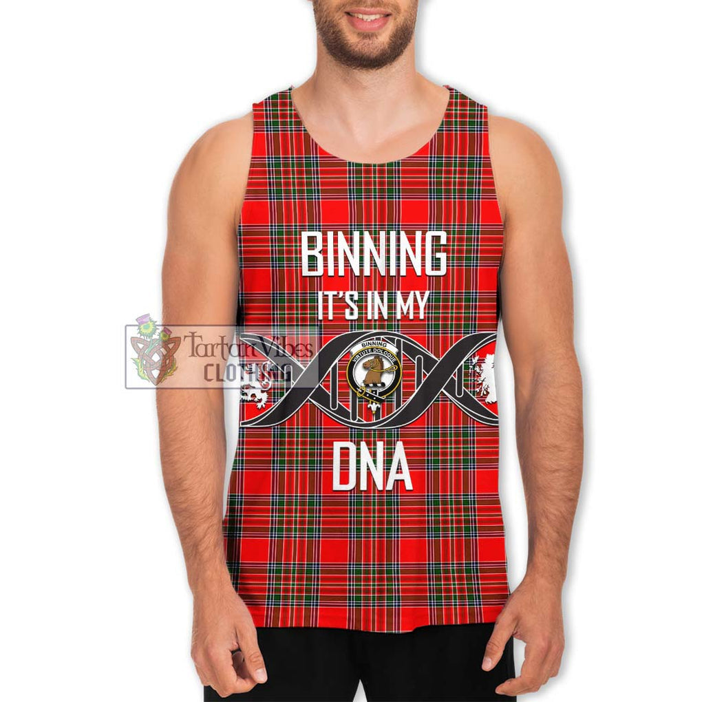 Binning Tartan Men's Tank Top with Family Crest DNA In Me Style Men - Tartanvibesclothing Shop