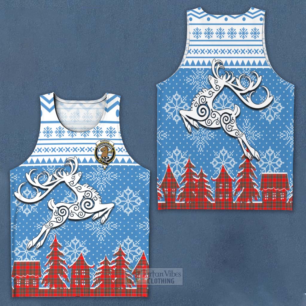Binning Clan Christmas Men's Tank Top Celtic Reindeer Style Men - Tartan Vibes Clothing