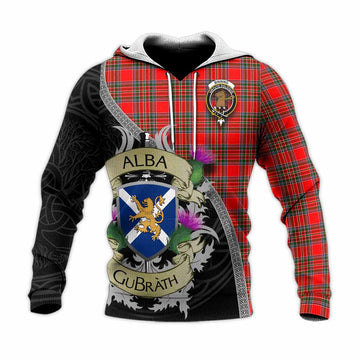 Binning Tartan Family Crest Knitted Hoodie Lion Rampant Royal Thistle Shield Celtic Inspired Unisex Knitted Pullover Hoodie - Tartan Vibes Clothing