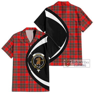 Binning Tartan Hawaiian Shirt with Family Crest Circle Style Kid - Tartan Vibes Clothing