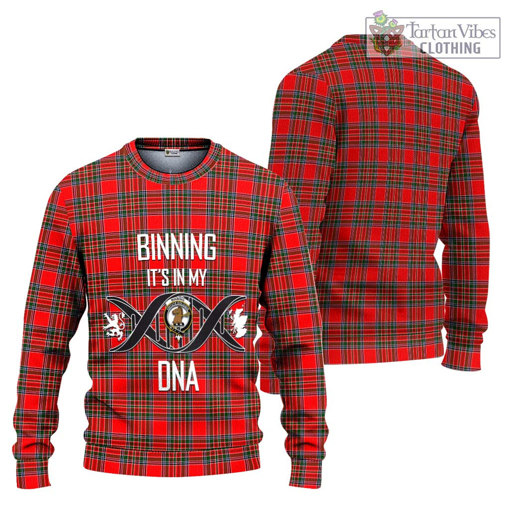 Binning Tartan Ugly Sweater with Family Crest DNA In Me Style Unisex - Tartan Vibes Clothing