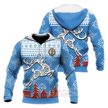 Binning Clan Christmas Knitted Hoodie Celtic Reindeer Style Unisex Knitted Pullover Hoodie - Tartan Vibes Clothing