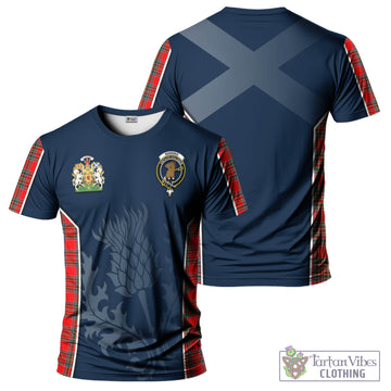 Tartan Vibes Clothing Binning Tartan T-Shirt with Family Crest and Scottish Thistle Vibes Sport Style