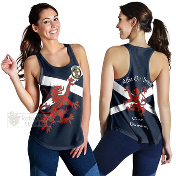 Binning Tartan Lion Rampant Women's Racerback Tanks Proudly Display Your Heritage with Alba Gu Brath and Clan Name 4XL - Tartan Vibes Clothing