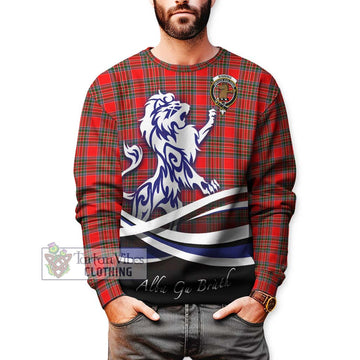 Binning Tartan Sweatshirt with Alba Gu Brath Regal Lion Emblem Unisex - Tartan Vibes Clothing