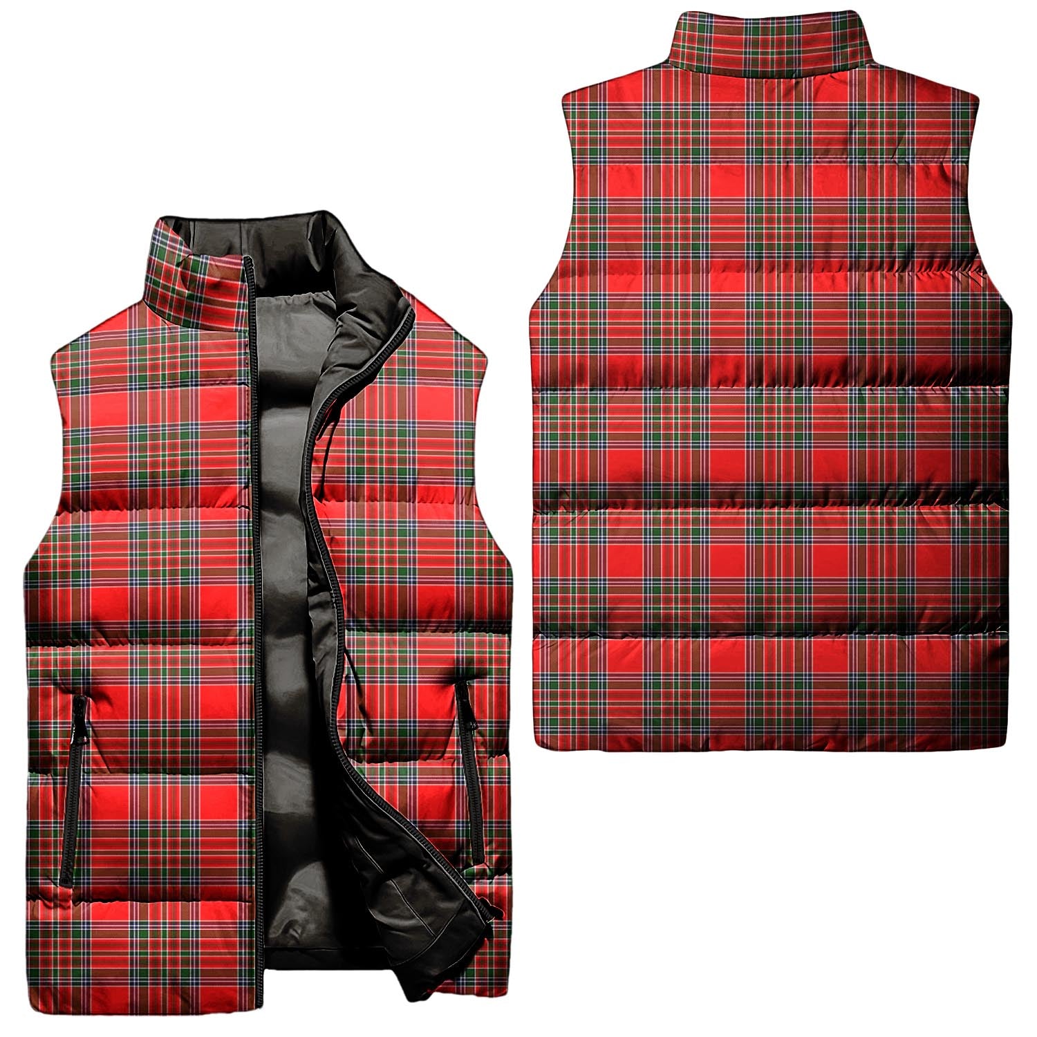 Binning Tartan Sleeveless Puffer Jacket Unisex - Tartan Vibes Clothing