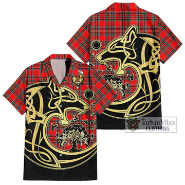 Binning Tartan Hawaiian Shirt with Family Crest Celtic Wolf Style Kid - Tartan Vibes Clothing