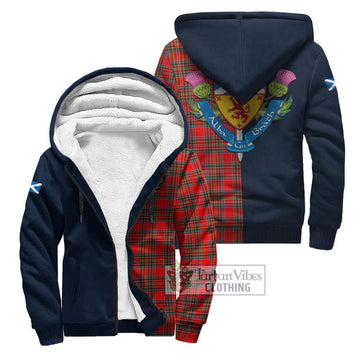 Binning Tartan Sherpa Hoodie Alba with Scottish Lion Royal Arm Half Style Unisex S - Tartan Vibes Clothing
