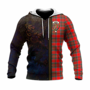 Binning Tartan Family Crest Knitted Hoodie Alba Gu Brath Be Brave Lion Ancient Style Unisex Knitted Pullover Hoodie - Tartan Vibes Clothing