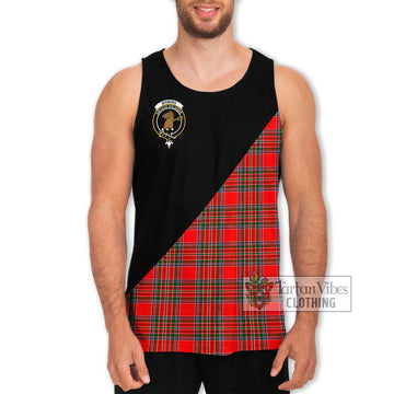 Binning Tartan Men's Tank Top with Family Crest and Military Logo Style Men - Tartan Vibes Clothing