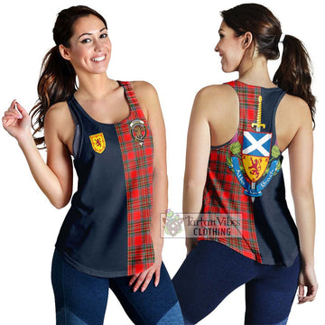 Binning Tartan Women's Racerback Tanks Alba with Scottish Lion Royal Arm Half Style 4XL - Tartan Vibes Clothing
