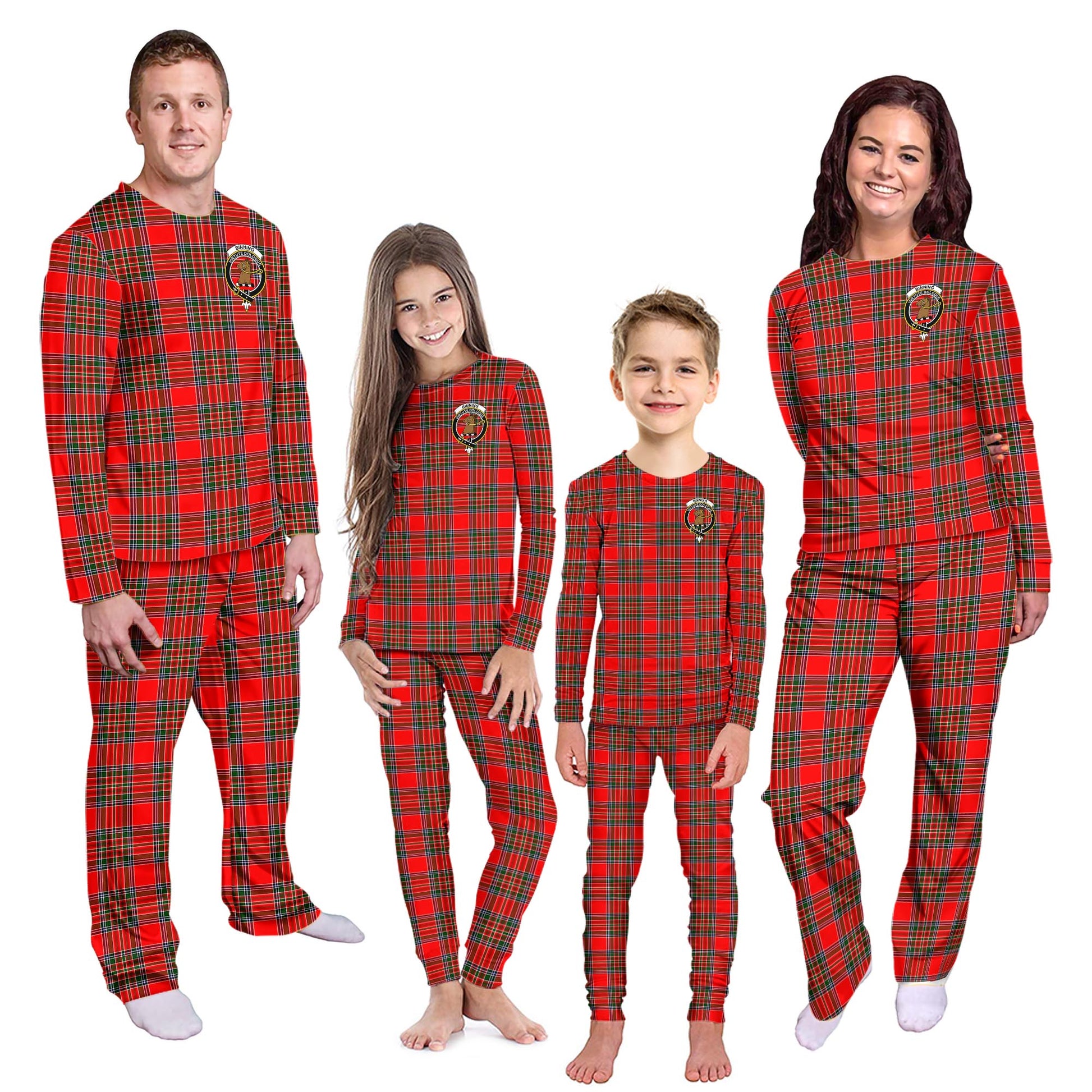 Binning Tartan Pajamas Family Set with Family Crest Kid - Tartan Vibes Clothing