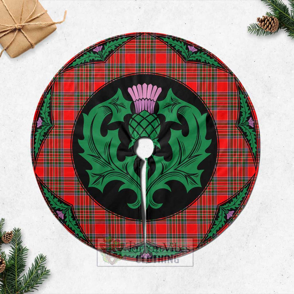 Binning Tartan Christmas Tree Skirt Scottish Thistle Style Casual Tree Skirts - Tartan Vibes Clothing