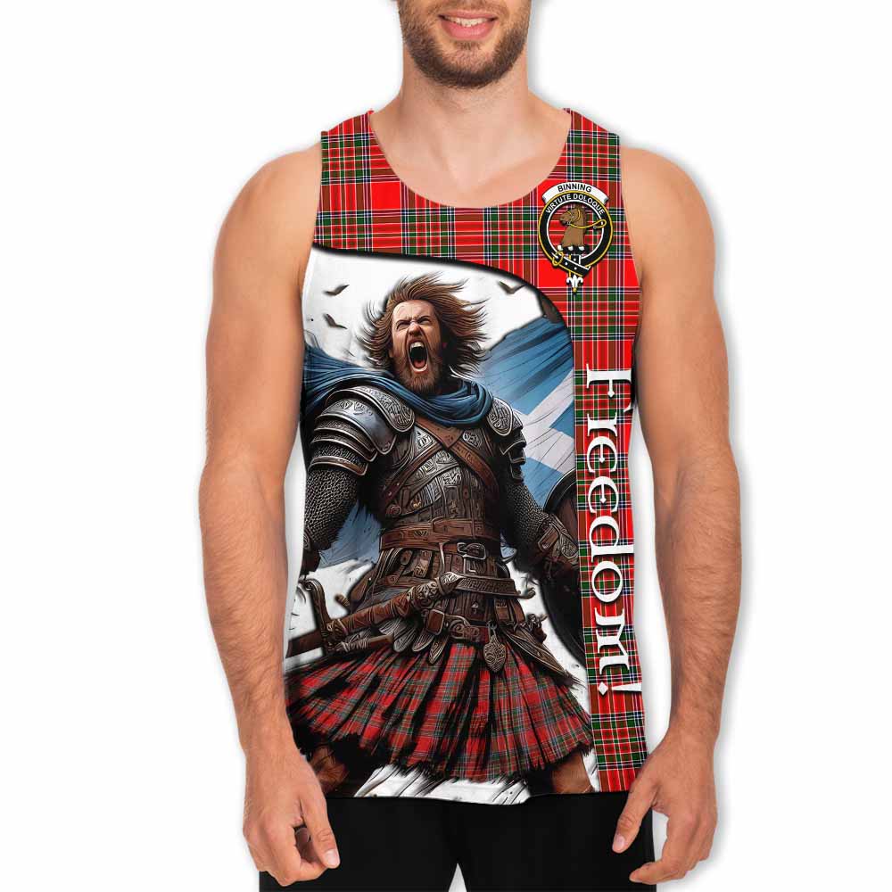 Binning Crest Tartan Men's Tank Top Inspired by the Freedom of Scottish Warrior Men - Tartan Vibes Clothing