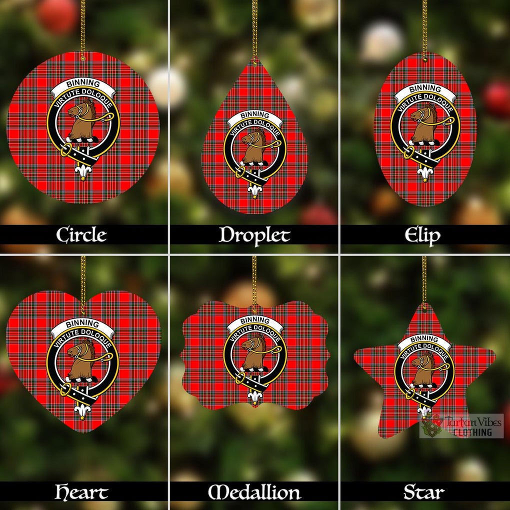 Binning Tartan Christmas Aluminium Ornament with Family Crest Aluminium - Tartan Vibes Clothing