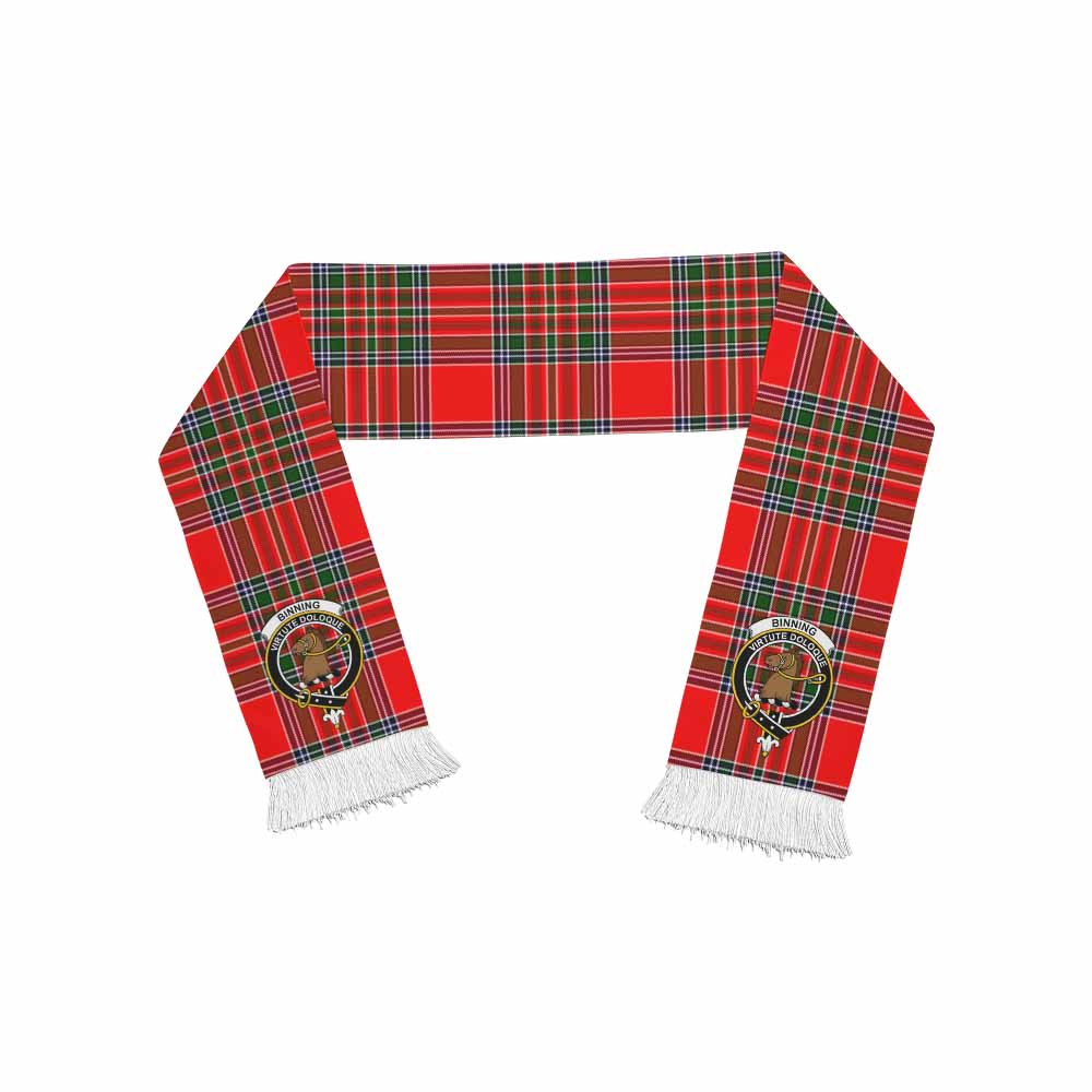 Binning Tartan Ruffneck Scarf with Family Crest One Size 67.7*6.7 inches - Tartan Vibes Clothing