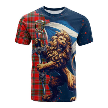Binning Tartan Family Crest Cotton T-shirt with Scottish Majestic Lion Kid's Shirt - Tartan Vibes Clothing