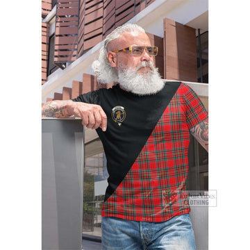 Binning Tartan Cotton T-shirt with Family Crest and Military Logo Style Men's Shirt - Tartan Vibes Clothing