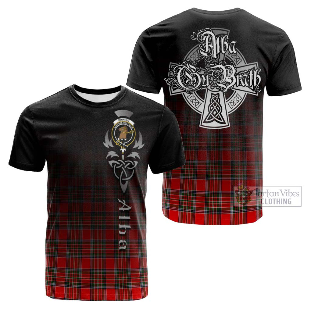 Binning Tartan Cotton T-shirt Featuring Alba Gu Brath Family Crest Celtic Inspired Kid's Shirt - Tartan Vibes Clothing