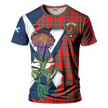 Tartan Vibes Clothing Binning Tartan Family Crest T-Shirt Scottish Thistle Celtic Inspired