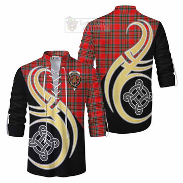 Binning Tartan Ghillie Kilt Shirt with Family Crest and Celtic Symbol Style Men - Tartan Vibes Clothing