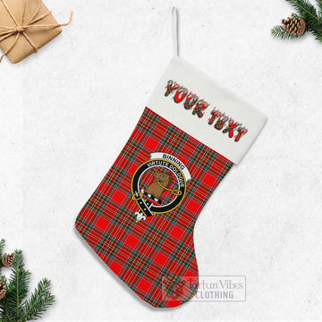 Binning Tartan Family Crest Christmas Stocking with Personalized Text - Tartan Vibes Clothing