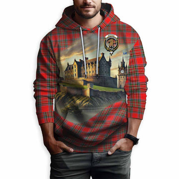 Binning Tartan Family Crest Hoodie with Scottish Ancient Castle Style Pullover Hoodie - Tartan Vibes Clothing