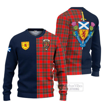Binning Tartan Ugly Sweater Alba with Scottish Lion Royal Arm Half Style Unisex - Tartan Vibes Clothing