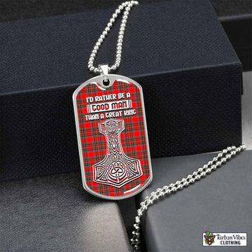 Binning Tartan Dog Tag Necklace Viking Mjolnir Style Silver No - Tartan Vibes Clothing