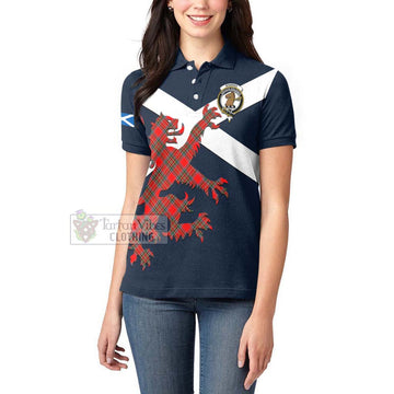 Binning Tartan Lion Rampant Women's Polo Shirt Proudly Display Your Heritage with Alba Gu Brath and Clan Name Women - Tartan Vibes Clothing