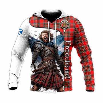 Binning Crest Tartan Knitted Hoodie Inspired by the Freedom of Scottish Warrior Unisex Knitted Pullover Hoodie - Tartan Vibes Clothing