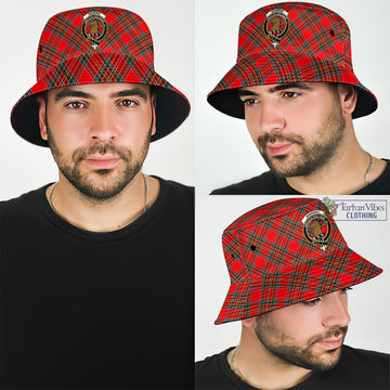 Binning Tartan Bucket Hat with Family Crest Bucket Hat One Size - Tartan Vibes Clothing