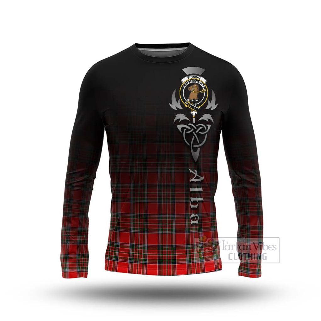 Binning Tartan Long Sleeve T-Shirt Featuring Alba Gu Brath Family Crest Celtic Inspired Unisex - Tartan Vibes Clothing