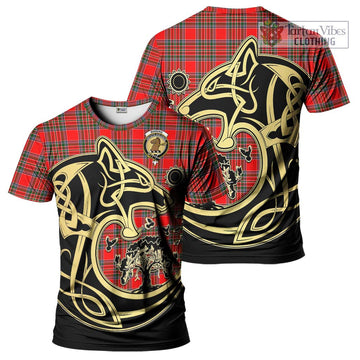 Binning Tartan T-Shirt with Family Crest Celtic Wolf Style Kid's Shirt - Tartan Vibes Clothing