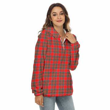 Binning Tartan Women's Borg Fleece Hoodie with Half Zip Female - Tartan Vibes Clothing