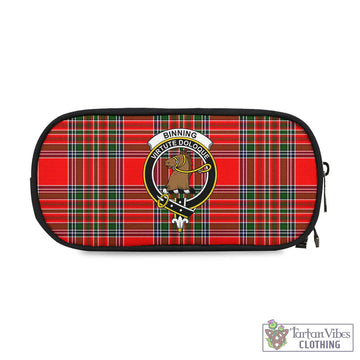 Binning Tartan Pen and Pencil Case with Family Crest One Size 4.13*8.74 inch - Tartan Vibes Clothing