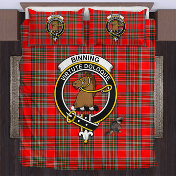 Binning Tartan Bedding Set with Family Crest US Bedding Set - Tartan Vibes Clothing