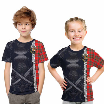 Binning Tartan Kid T-Shirt with Family Crest Cross Sword Thistle Celtic Vibes Youth XL Size14 - Tartan Vibes Clothing