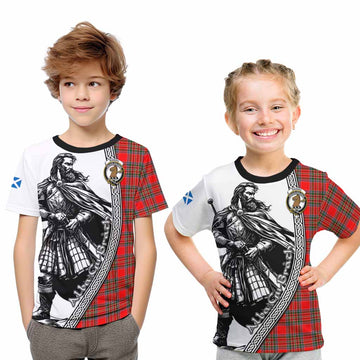 Binning Tartan Clan Crest Kid T-Shirt with Highlander Warrior Celtic Style Youth XL Size14 - Tartan Vibes Clothing