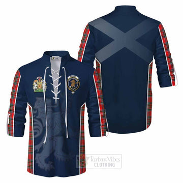 Binning Tartan Ghillie Kilt Shirt with Family Crest and Lion Rampant Vibes Sport Style Men - Tartan Vibes Clothing