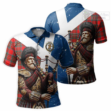 Tartan Vibes Clothing Binning Tartan Polo Shirt with Family Crest Scottish Bagpiper Vibes